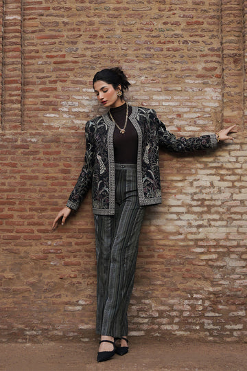 "Mystic Jungle" Hand Embroidered Structured Jacket (Women)